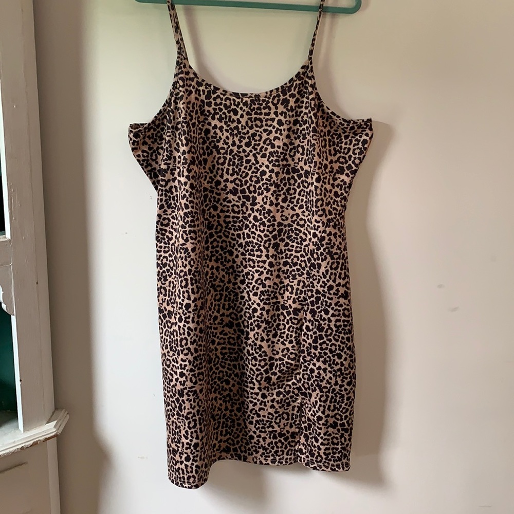 Leopard Print BodyCon Slip Dress Size 18